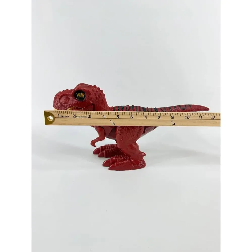 Red Tyrannosaurus Rex Dinosaur Battery Operated Walking Moving Plastic Toy